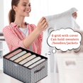 thumbnail image 4 of Thousand Bird Grids Trouser Organizer Household Clothes Steel Shelf Storage Basket Drawer Type Foldable Storage Box Storage Shenqi, 4 of 5