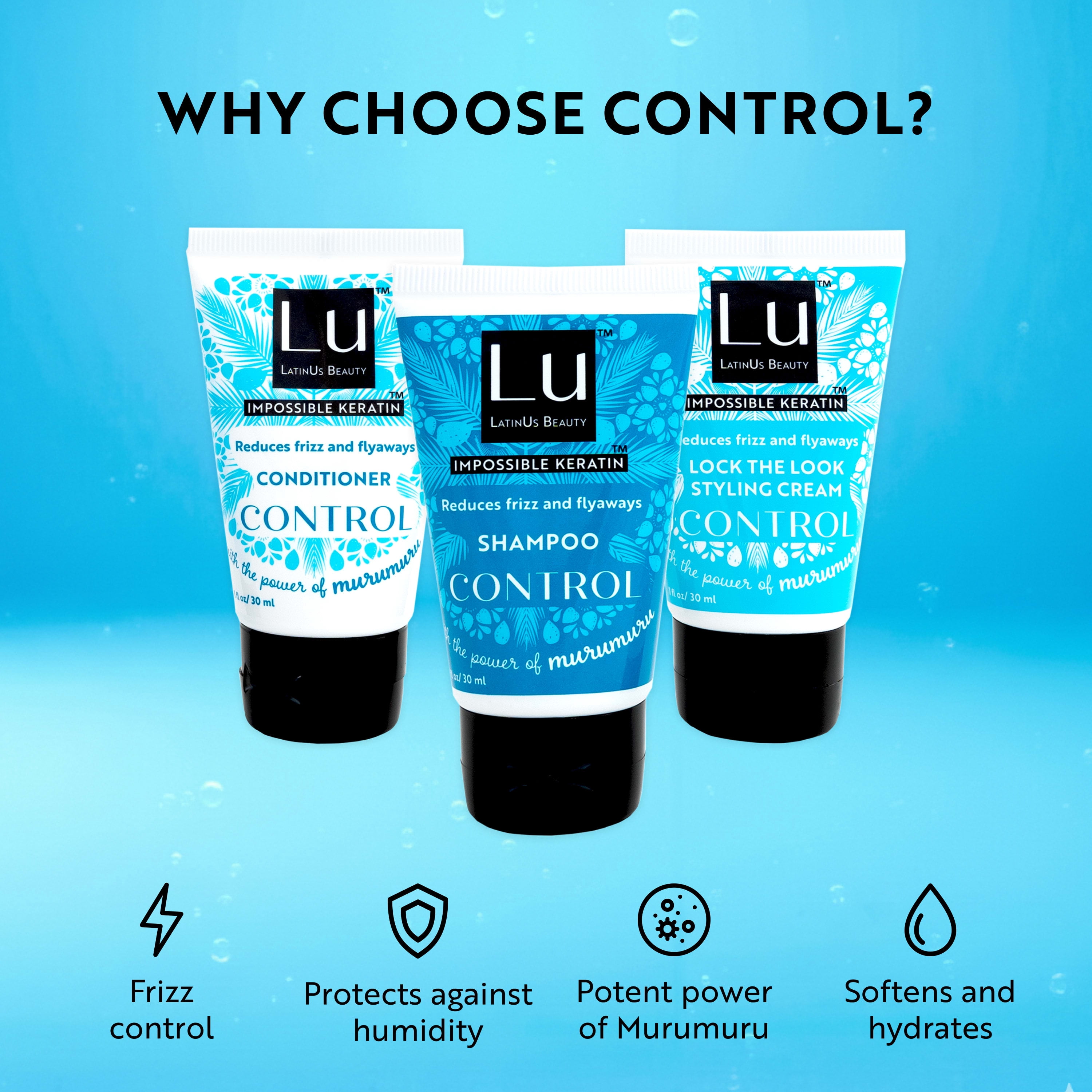 Lu by LatinUs Beauty Control Travel Kit, Frizz Free, 3 oz