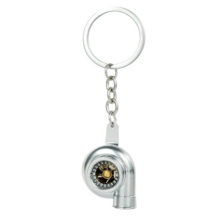 - Durable Metal New Fashion Turbo Style Zinc Alloy Keychain Keyring Silver