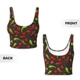 thumbnail image 6 of Goofa Chili2 Printed Sports Bras for Women, High Impact Running Bra Workout Crop Tank Tops Longline Sports Bra Push up-Large, 6 of 9