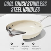 Gotham Steel TRUE VALUE 20 Pc Ceramic Pots and Pans Set Non Stick, Ceramic Cookware Set with Bakeware, Pot and Pan Set with Utensils, Non Stick Pots and Pan Set, Oven & Dishwasher Safe, Cream