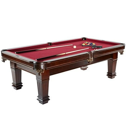 Barrington 100″ Solid Wood Pool Table in Burgundy Cloth