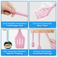 thumbnail image 3 of Silicone Cooking Utensils Sets,AILKIN 5-Piece Kitchen Utensil Set 600°F Heat Resistant Non-stick Rubber Cookware Kitchen Silicone Cooking Utensils with Spatulas,Whisk,BPA Free,Pink, 3 of 7