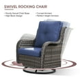 thumbnail image 6 of Gymojoy 5-Piece Patio Furniture Set with Rectangular Fire Pit Table, Swivel Rocking Chairs, Outdoor High Back Wicker Rattan Conversation Set with 4-inch Blue Cushions, 6 of 17