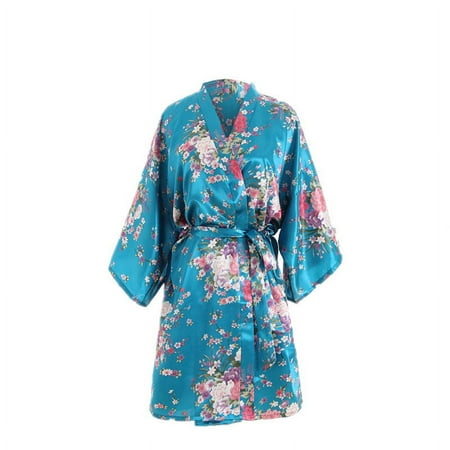 Wozhidaoke Pajamas for Women Set Women Kimono Dressing Gown Bath Robe Lingerie Nightdress Rompers for Women (Sky Blue One Size)