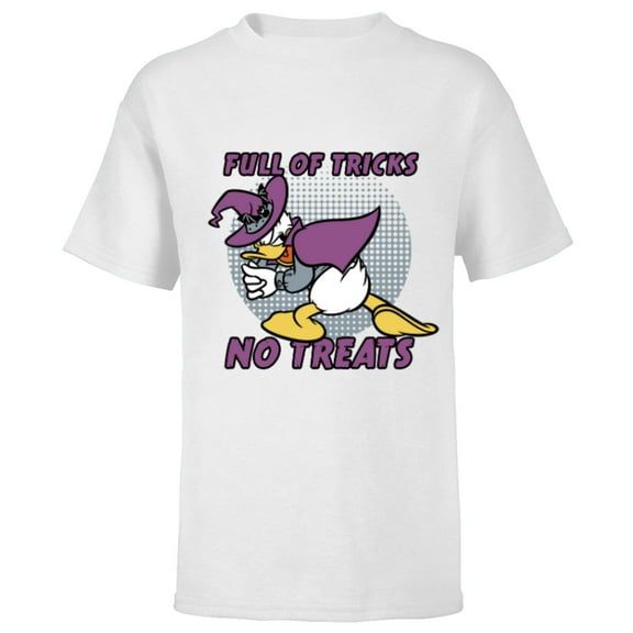 Disney Donald Duck Full of Tricks No Treats 80s Halloween - Short Sleeve T-Shirt for Kids - Customized-White