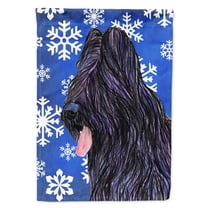 Carolines Treasures SS4627-FLAG-PARENT Briard Winter Snowflakes Holiday Flag  multicolor