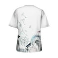 thumbnail image 6 of Ichuanyi Womens Shirts, Adult Fashion Woman Round Neck Short Sleeve Tops T-Shirt Prints Loose Blouse, 6 of 6