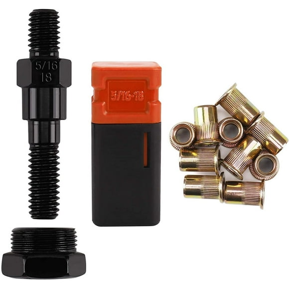 Mandril para remachar, 5/16-18 con 10 tuercas remachables Amjoy