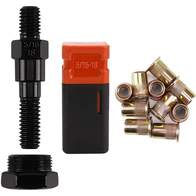 Mandril para remachar, 5/16-18 con 10 tuercas remachables Amjoy
