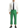 thumbnail image 2 of INSPIRE CHIC Men's Formal Cropped Pants Solid Color Flat Front Dress Trousers 36 Green, 2 of 6