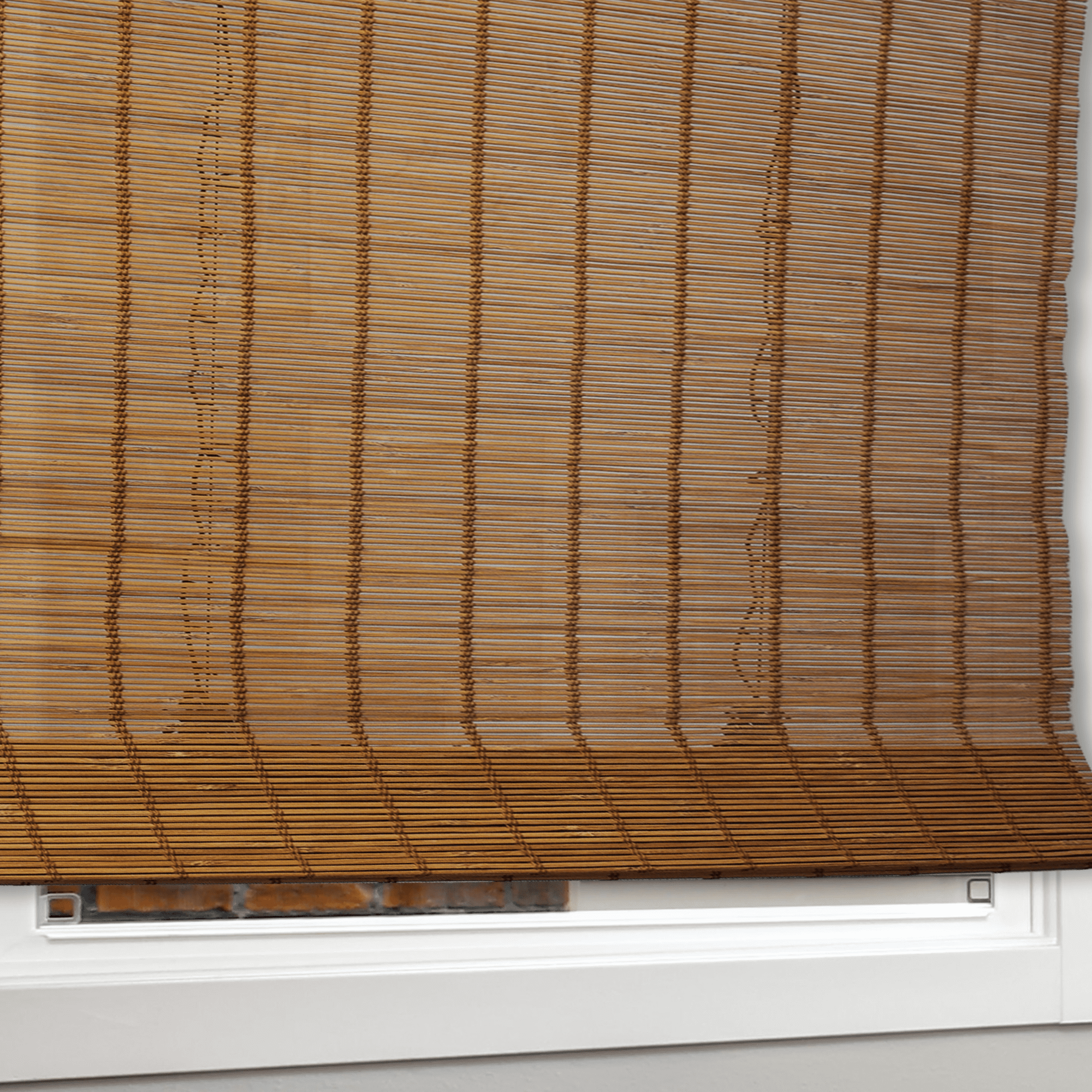 Natural Woven Light Filtering Cordless Bamboo Roman Shades for Windows, 48.5 in. W x 72 in. L, Butternut