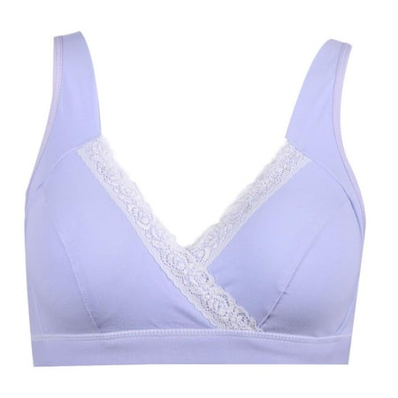 

AGAND Pregnant Women Maternity Wireless Nursing Bra Cross Purple Underwear