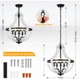 thumbnail image 4 of 5-Light White Wood Chandeliers, 4 of 9