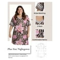 thumbnail image 6 of MINTREUS Women's Plus Size Nightgown Short Sleeve Nightshirt V Neck Sleep Shirt Loose Loungewear Casual Sleepwear 1X-5X, 6 of 6