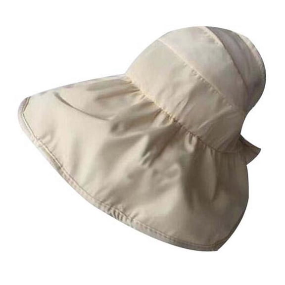 Womens Fashion Bonnet Adjustable Summer Floppy Wide Brim Sun Hat, Beige - Large