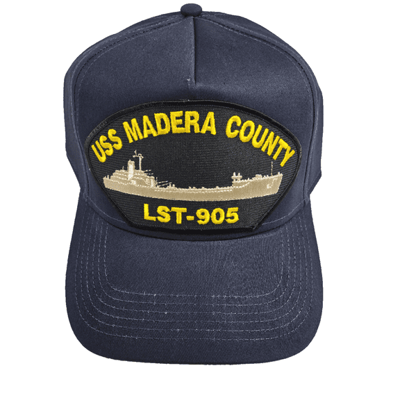 USS Madera County LST-905 Ship HAT - Navy Blue - Veteran Owned Business