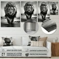 thumbnail image 4 of Designart "Monochrome Lion Dash in Savannah" Animals Lion Metal Wall Art Prints, 4 of 5