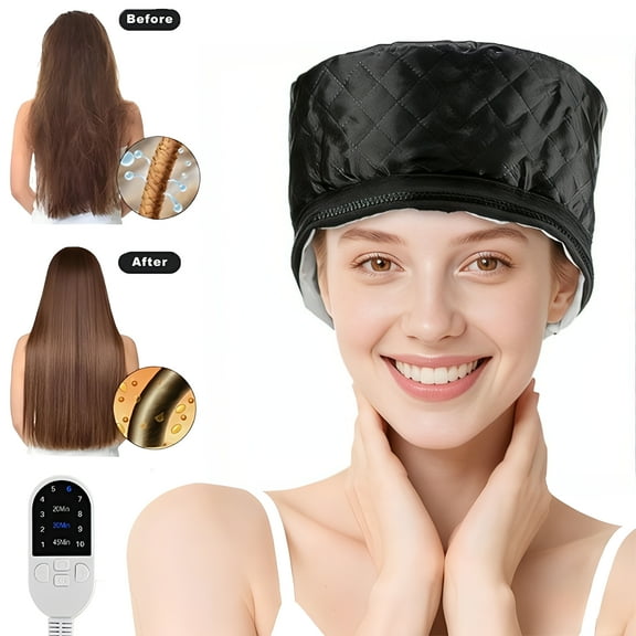 Heat Cap, Hair Steamer for Deep Conditioning, 10-level Heats Up Quickly, Personal Hair Care Use at Home or Salon, Conforms to All Head Shapes