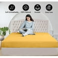 thumbnail image 5 of 700 Thread Count 3 Piece (1- Fitted Sheet + 2- Pillow cover) Quality 10 Inch Deep Pocket 100% Egyptian Cotton Color Gold Solid Size California King, 5 of 6