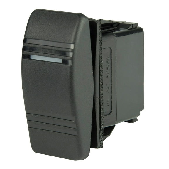 BEP 1001805 Weather Resistant Contura Rocker Switch, On-Off(On), Spdt, 1/4 inch Blade Terminals, Illuminated Amber