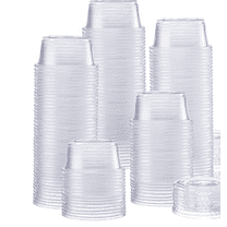 Condiment Cups with Lids, 1 oz (500 Sets, Bulk) Jello Shot Cups/Plastic Disposable Portion Cups (1 oz Capacity) Portion/Souffle Cups 1 oz for Condiments, Bulk