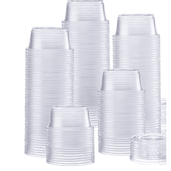 Condiment Cups with Lids, 1 oz (500 Sets, Bulk) Jello Shot Cups/Plastic Disposable Portion Cups (1 oz Capacity) Portion/Souffle Cups 1 oz for Condiments, Bulk