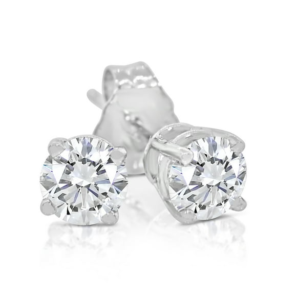 1/2ct tw Round Diamond Stud Earring 14k White Gold