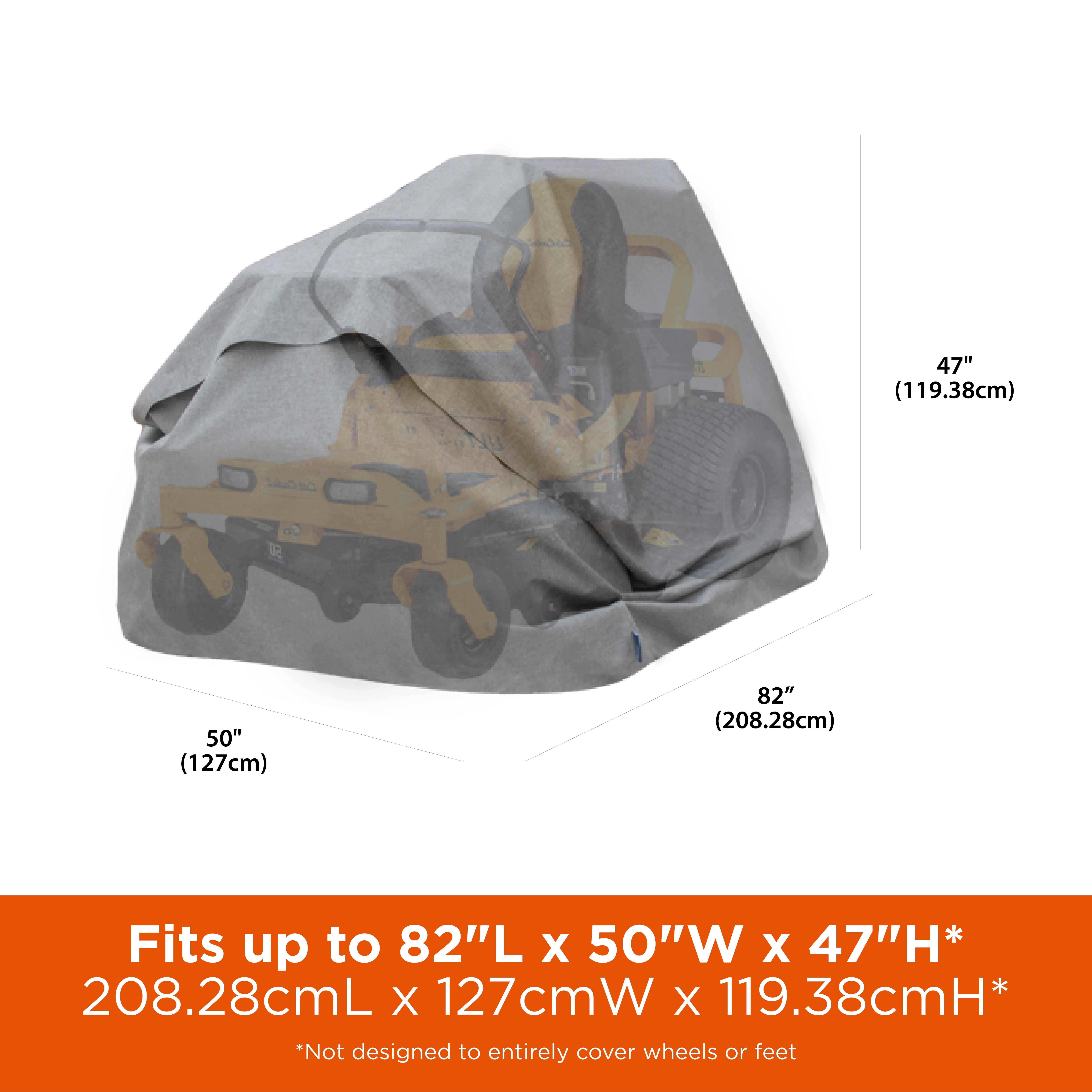Modern Leisure Garrison Waterproof Zero-Turn & Riding Lawnmower Cover, 82"L x 50"W x 47"H, Gray