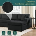 thumbnail image 4 of Harper & Bright Designs U-Shaped Sectional Sofa Corduroy Fabric Oversized Sofa with Chaise Lounge and Three Pillows for Living Room, 115.3", Black, 4 of 16