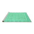 thumbnail image 2 of Ahgly Company Machine Washable Indoor Rectangle Oriental Turquoise Blue Traditional Area Rugs, 5' x 8', 2 of 4