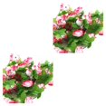 thumbnail image 4 of stanreset 2Pcs Artficial Rose Rattan Hanging Vine Fake Plant Home Wedding Party Decor pink edge 2Set, 4 of 6