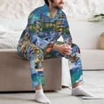 thumbnail image 7 of Naloa Christmas Tree Men’s Pajamas Set - Long Sleeve Button Down Sleep Shirt and Pajama Bottoms Sleepwear Set-XX-Large, 7 of 7