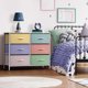 thumbnail image 2 of Songqin Dresser with 6 Drawers Fabric Storage Tower Organizer – Steel Frame, Wood Top, Easy Pull Bins for Bedroom, Closet, Hallway, Office-Pastel/White, 2 of 12