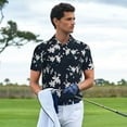 thumbnail image 2 of Wukai Lilies Flowers Men’s Polo Shirts,Quick-Dry Athletic Shirt,Classic Fit Shirts-Large, 2 of 8