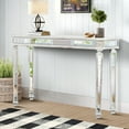 thumbnail image 4 of 48" Mirror Console Table Vintage Wood Grain Carving Process Gorgeous and Noble for Entryway, Sofa Table, Living Room, Oak+ Silver, 4 of 9