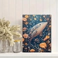 thumbnail image 2 of Qisvanset Framed Canvas Wall Art, 12x16 Inch Pink Narwhal Floral Ocean Girl Nursery Art, 2 of 5