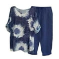 thumbnail image 2 of Ensembles de Détente d'Été pour Femmes Ensemble Imprimé d'Été Manches Courtes Col Rond + Pantalon à Double Poche Ensemble Grande Taille en Liquidation, 2 of 5