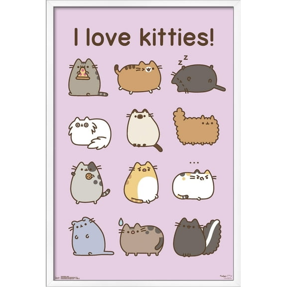 Pusheen - Kitties Wall Poster, 22.375" x 34", Framed