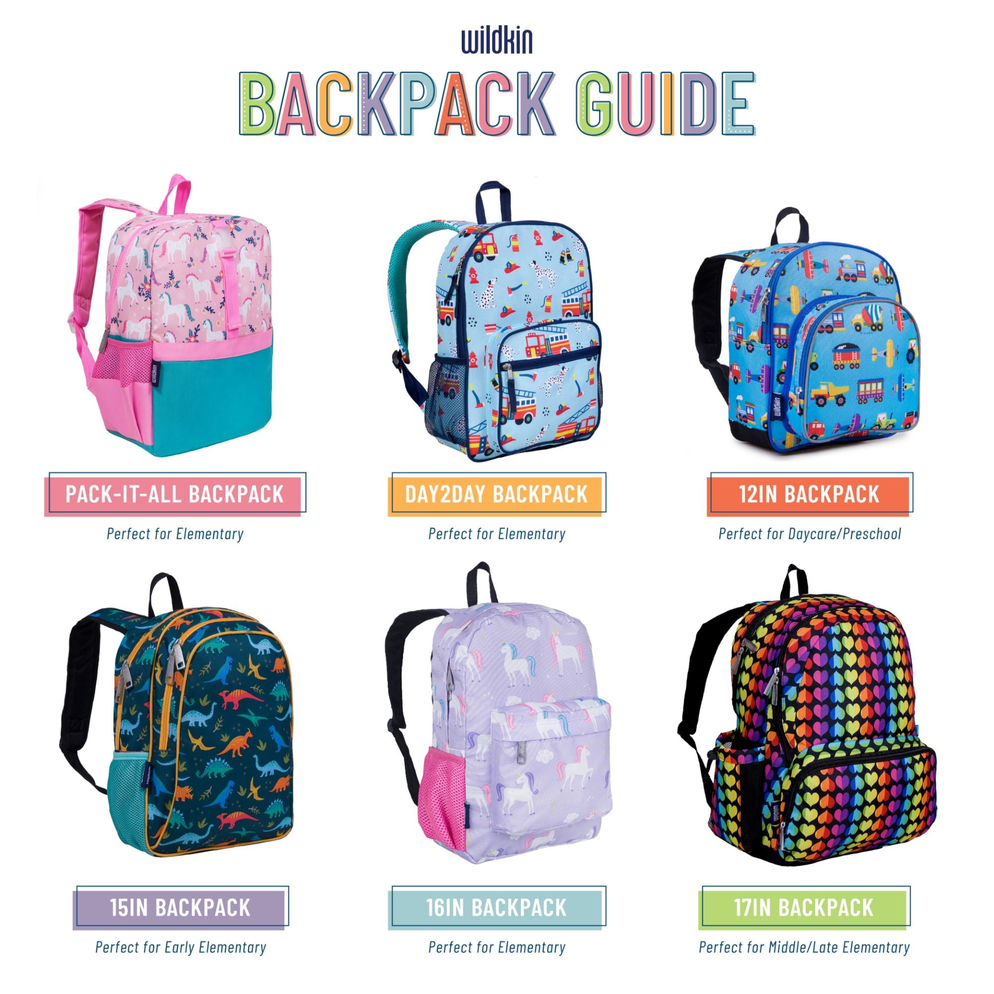 Wildkin Kids 12 Inch Backpack for Toddler Boys and Girls, Insulated
