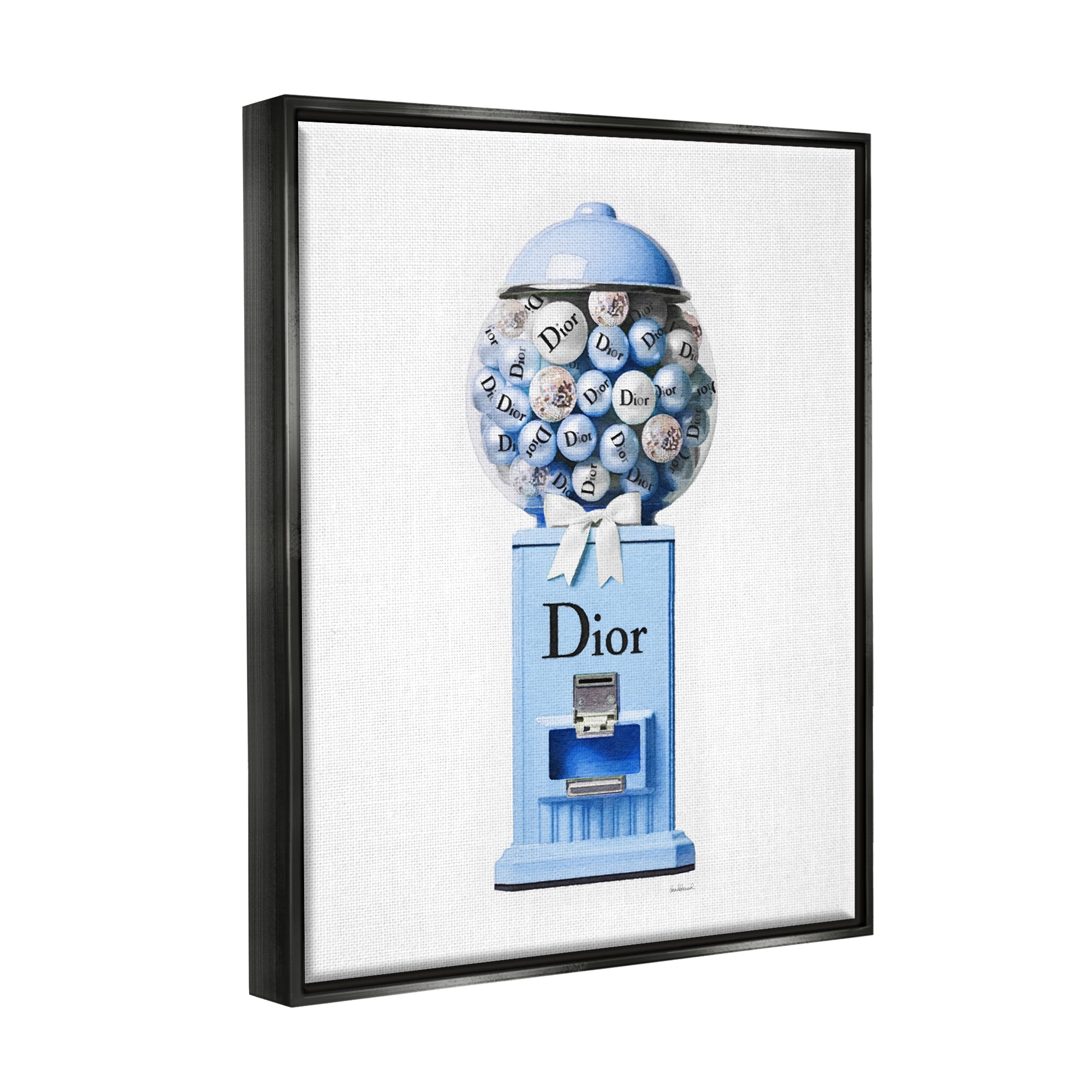 Stupell Industries Glam Candy Dispenser Beauty & Fashion Painting Black Floater Framed Canvas Art Print Wall Art, 25 x 31