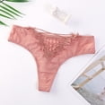 thumbnail image 2 of Aayomet Strings pour Femmes avec Nœud Aguichant Fines Bretelles Creuses Entrejambe en Coton Culottes Triangle pour Dames (Rose, G), 2 of 3