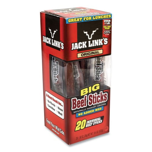 New Jack Links Big Beef Sticks, 0.92 oz Sticks, 20 Sticks/Box, Delivered in 1-4 Business Days,Each