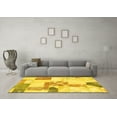 thumbnail image 3 of Ahgly Company Machine Washable Indoor Square Patchwork Yellow Transitional Area Rugs, 7' Square, 3 of 4