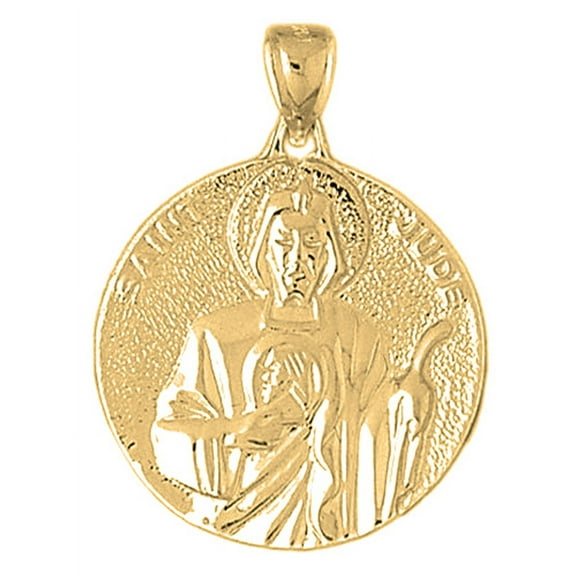 18K Yellow Gold Saint Jude Pendant - 35 mm