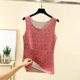 thumbnail image 5 of Liweisiy Women's Vintage Tank Tops Floral Sleeveless Crewneck Loose Fit Shirts Summer Casual Layering Tops With Pockets Pink-3 M, 5 of 6