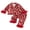 Red, variant on Toddler Baby Girls Boy Christmas Pajamas Set Christmas Santa Gingerbread Bow Print Satin Long Sleeve Fuzzy Trim Tops With Pants Cute Christmas Holiday Fall Winter Sleepwear
