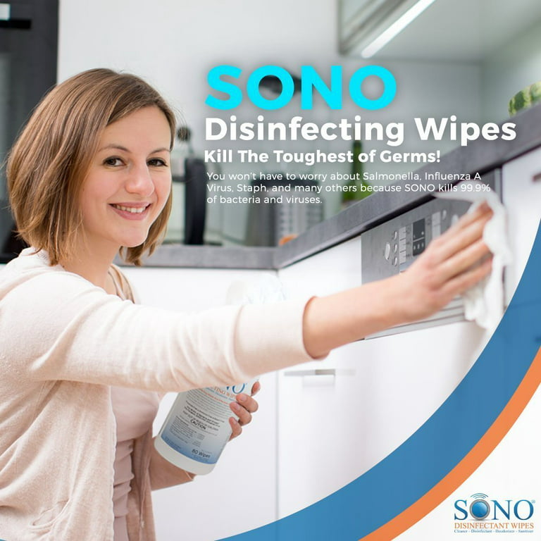 SONO Disinfecting Wipes - Medical-Grade, Alcohol-Free, No Bleach -  Multi-Surface Cleaning Wipes for Home, School, Office - 3-Pack Travel Size  (20