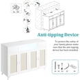 thumbnail image 4 of Rattan Sideboard Buffet Cabinet With LED Lights, 2 Drawers 2 Doors Storage Cabinet, Modern Console Table With Power Outlet & Adjustable Shelves, for Dining Room, Kitchen, Living Room, 4 of 7