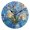 Black, variant on Blue Flowers in Pots Round Wall Clock Silent Battery Operated Home Decor for Living Room Bedroom